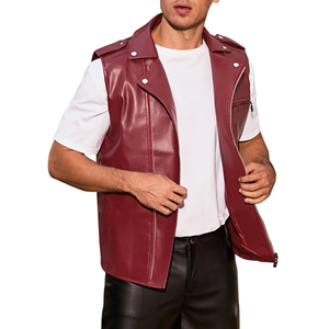 2026 Custom Made Wholesale Rate Men Leather <b>Vest</b> Top Quality Breathable Solid Material Leather <b>Vest</b> For Sale - Product Image 5