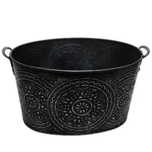 Seau à boissons durable en fer galvanisé, élégant seau à glace pour champagne et vins avec poignées - Product Image 6