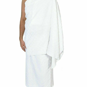 ผ้าขนหนูอิห์รอมคุณภาพสูงสำหรับผู้ใหญ่ ผ้าฝ้ายแท้ 100% ชุด 2 ชิ้น สำหรับฮัจญ์และอุมเราะห์ ผ้าฝ้ายแท้ สวมใส่สบาย ระบายอากาศได้ดี - Product Image 2