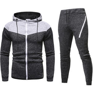 Conjunto de sudadera y pantalones deportivos para correr, ropa deportiva para gimnasio, ropa deportiva para fitness, chaquetas con capucha y cremallera, chándales para hombre - Product Image 1