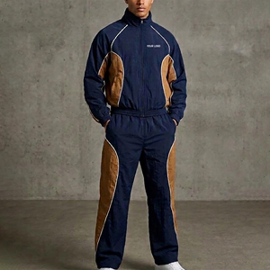 Premium Quality Oversize Fit Color Block Stitched Panels Jogging <b>Sweat</b> <b>suit</b> For <b>Men</b> Lightweight Streetwear Waterproof Tracksuit - Product Image 5