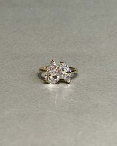 2.5 Carat Pear and 1.5 Carat Marquise Lab Grown <b>Diamond</b> Toi Et Moi Engagement <b>Ring</b> IGI Certified - Product Image 2