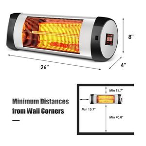 Riscaldatore a Infrarossi da Parete per Patio 1500W con Telecomando - Product Image 2