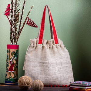 Custom Printed Jute Pouch with Handle Natural Fiber <b>Reusable</b> <b>Bag</b> for Branding Gifts and Wholesale Supply - Product Image 5