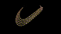 Collar de Mujer en Plata de Ley 925 con Baño de Oro Rosa, Multicapa, con Diamantes Cultivados en Laboratorio y Peridotos Verdes, de Lujo, para Boda