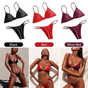 Bikini de Playa para Mujer, Estilo Contemporáneo, con Cuello Halter Chic, Tirantes de Compresión Ajustables, Diseño Sin Costuras para Mayor Comodidad - Product Image 6