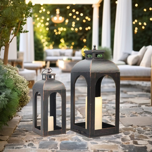 Lanternes à bougies traditionnelles en laiton, lampes décoratives suspendues en fer pour les occasions de Noël et de Pâques - Product Image 5