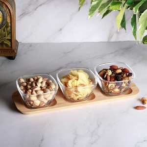 Accessoires de cuisine artisanaux en bois, plateau décoratif en bois pour fruits secs, plateau de service pour mariage, vaisselle en bois, plateaux de table en bois - Product Image 1