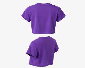 เสื้อครอปท็อปผู้หญิง คอกลม แขนสั้น พิมพ์ลายหัวใจดิจิทัล สไตล์ลำลอง สำหรับฤดูร้อน ผ้าฝ้ายเจอร์ซีย์ 100% - Product Image 2