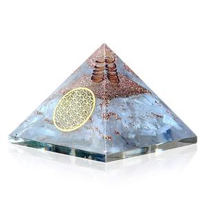 Best Quality Spiritual Natural tiger Eye With Shree Yantra Energy Healing Orgone <b>Pyramid</b> for EMF Protection - Product Image 2