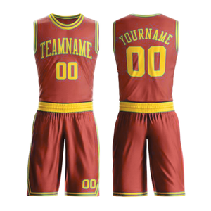 Custom Sublimated Basketball Jersey Set Unisex Purple <b>Yellow</b> Trim Moisture Wicking Sleeveless <b>Tank</b> <b>Top</b> Shorts Adult All Seasons - Product Image 3