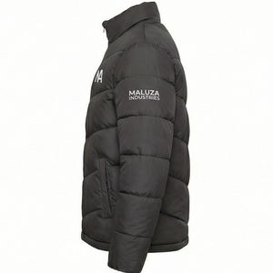 Veste matelassée en toile à capuche personnalisée OEM pour homme, chaude, isolée, imperméable, avec logo frontal, style streetwear, pour l'extérieur - Product Image 3