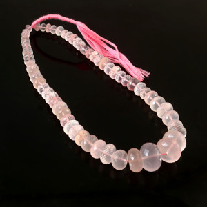 Perles facettées rondes en quartz rose naturel 5-20 mm, perles de pierre précieuse en quartz rose, brin de 16 pouces, fournisseur en gros pour la fabrication de bijoux - Product Image 1