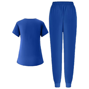 Blusas de Trabajo con Cuello en V para Mujer, Azul Oscuro, Poliéster, Uniformes de Hospital, Diseño y Color Personalizados - Product Image 3