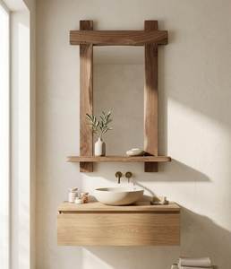 Decorative Hanging Modern Handmade Wooden Wall <b>Mirror</b> for Living Room and Hallway - Product Image 1