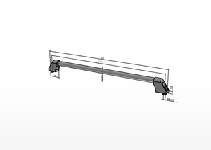 K0210 Asas tubulares de aluminio, con anchas patas de agarre de plástico inclinadas por ambos lados, perfil redondo de 20 mm, montaje frontal - Product Image 3