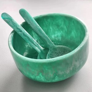 Bol de service en résine époxy de style moderne et luxueux, fait main, durable, écologique, personnalisé, vaisselle de fête, bol pour servir les aliments - Product Image 6