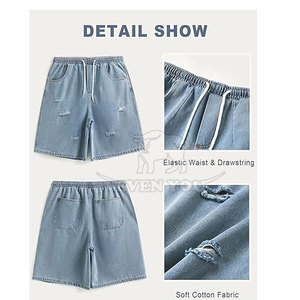 Pantalones Cortos de Moda Urbana para Hombre, Diseñados con Ajuste Cómodo y Estilo Jeans Jorts - Product Image 5