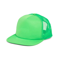 Gorra Trucker Unisex Verde de Malla, 6 Paneles, Cierre Trasero Ajustable, Color Sólido, Gorra Casual para Adultos, Uso en Primavera y Verano
