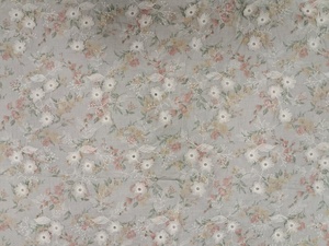 Hot Sale Luxe 3D Floral Applique Cotton Fabric– Delicate White Raised Flower Embroidery on Pastel Botanical Print Summer Dresses - Product Image 4