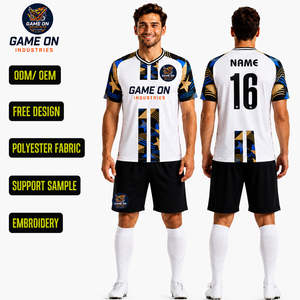Ropa de Fútbol Personalizada, Camiseta de Fútbol Sublimada, 100% Poliéster, Jersey de Fútbol en Blanco, Uniforme de Fútbol de Manga Corta para Entrenamiento - Product Image 1