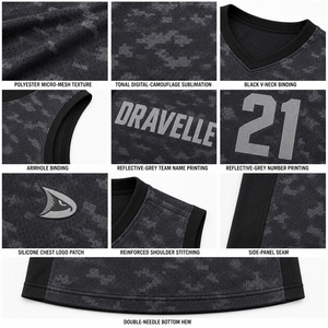 DRAVELLE Men's Sleeveless Basketball Jersey V-Neck Camouflage <b>Mesh</b> Breathable Athletic Tank <b>Top</b> 21 - Product Image 6