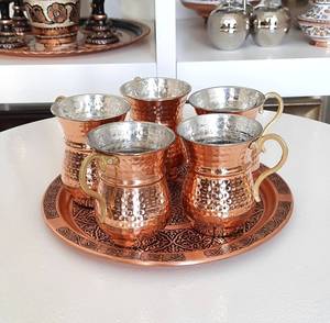 Mug en cuivre martelé, mugs à sirop, mug à sirop, cadeaux pour la maison, service élégant, mugs en cuivre vintage, cadeau de pendaison de crémaillère, cuivre - Product Image 3
