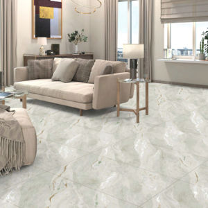 Carreaux de céramique en porcelaine émaillée aspect luxe 2x4 pieds, motif vert Fame, sculpture sans fin, 600x1200mm, pour un aspect de veines sculptées sans joint - Product Image 1