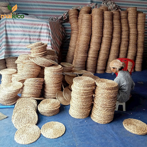 Mantel Individual de vidrio tejido de jacinto de agua ecológico, forro de mesa de cena, alfombrillas de embalaje de cartón de Jacinto de Vietnam, almohadillas - Product Image 5