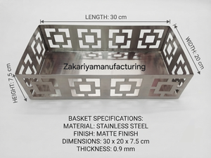 Luxury Eco-Friendly Stainless Steel Laser-Cut <b>Storage</b> Baskets Set of 3 for Kitchen & Home Organization - Product Image 4