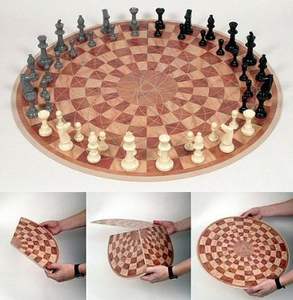 Jeu d'échecs en bois nordique personnalisé, design géométrique minimaliste, qualité professionnelle, jeux de société en bois massif, jeu d'échecs en bois - Product Image 4