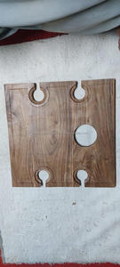 Table de pique-nique extérieure pliante en bois d'acacia portable haute durabilité avec plateau à vin Table à manger ou de cuisine pliable - Product Image 5