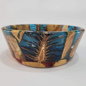 Bol en bois époxy classique, petit et écologique, au design personnalisé, pour service de charcuterie, sauces, présentation de bijoux et bibelots lors de fêtes - Product Image 1