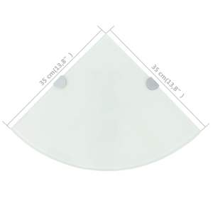 Piccolo Ripiano Angolare in Vetro Temperato Bianco, Mensola Triangolare da Parete e Espositore - Product Image 6