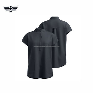 Blusas Médicas de Cuello Mandarín para Mujer - Camisetas Quirúrgicas de Tela Tejida Spandex/Poliéster con 3 Bolsillos, Suaves, Elásticas y de Corte Holgado - Product Image 6
