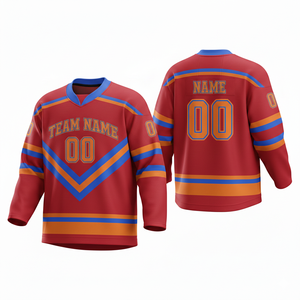 Jersey Personalizado para Fanáticos del Hockey sobre Hielo, Sublimado, Transpirable, de Poliéster, Manga Larga, Uniforme Deportivo - Product Image 1