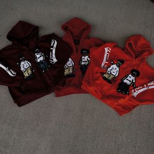 Sudadera con Capucha Estilo Vintage, Moda Urbana Unisex, 100% Algodón, Otoño, Bordada, Lisa, Teñida, Servicio OEM - Product Image 5