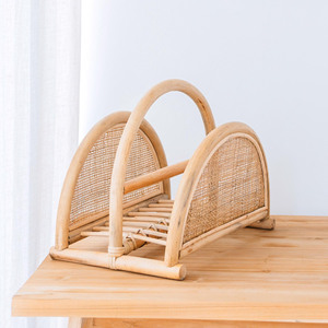 Articles de décoration de bureau en gros, supports en rotin pour magazines, organiseurs de magazines. - Product Image 5