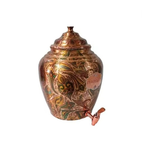 Pure <b>Copper</b> Water Dispenser Designer Black Graphite Barrel Design Matka For Ayurvedic Health Benefit Food Grade <b>Copper</b> Drink Pot - Product Image 6