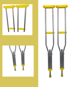 Béquilles réglables en acier doux avec poignée jaune pour usage domestique, capacité de 300 lb - Product Image 4