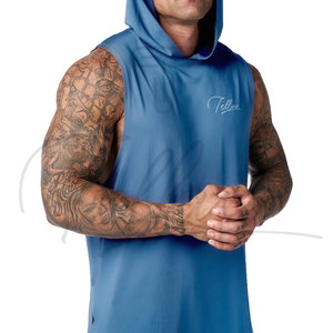 เสื้อกล้ามมีฮู้ดสำหรับออกกำลังกายผู้ชาย เสื้อกีฬาเพาะกาย เสื้อยืดแขนกุดโชว์กล้ามเนื้อ เสื้อฮู้ดออกกำลังกายผู้ชาย - Product Image 4