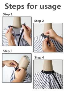 ผ้าคลุมตัดผมสำหรับร้านเสริมสวยและร้านตัดผม Tactus Industries รุ่น Professional Eco-Friendly ผลิตจากโพลีเอสเตอร์ สีดำและสีขาว - Product Image 6