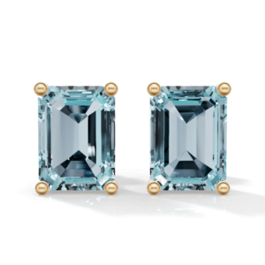 <b>Garnet</b> Emerald Cut Heart Shape Stud <b>Earrings</b> Gold Plated 925 Sterling Silver Rectangular Solitaire Gemstone Women Engagement - Product Image 1