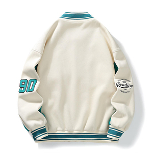 NUEVA CHAQUETA UNIVERSITARIA PARA HOMBRE, PERSONALIZABLE CON LOGOTIPO BORDADO, CUELLO ALTO, TRANSPIRABLE, ECOLÓGICA, DE INVIERNO, DE POLIÉSTER Y RAYÓN - Product Image 2