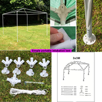 Salons en plein air Glamping Events Gazebo 3x3m 10x10 ft Tissu de finition imperméable Cadre en fer Toile de tente à baldaquin