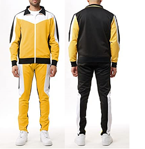 ชุดวอร์ม2ชิ้นสำหรับผู้ชาย,ชุดวอร์มกีฬากางเกงวิ่งขาจั๊มแบบมีซิปหลายสีสำหรับฤดูหนาวฤดูใบไม้ร่วง - Product Image 4