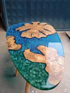 <b>Epoxy</b> Resin Eco-Friendly <b>Coffee</b> <b>Table</b> Live Edge Ocean River Design Custom Handmade Home Decor with Customized Color and Size - Product Image 2