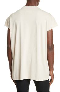 เสื้อยืดสตรีทแวร์แขนสั้น,เสื้อทีเชิ๊ตเสื้อยืดป้ายแบบกำหนดเองพิมพ์ลาย OEM ทรงหลวมลำลองสีขาวไม่มีความสุข - Product Image 4