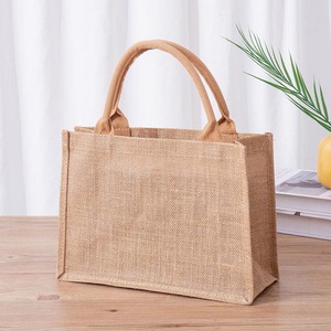 Classic Handmade Jute Bag Open Closure Two Handles Large Capacity Reusable Eco Friendly Tote for Shopping Office Casual Outings - Product Image 1