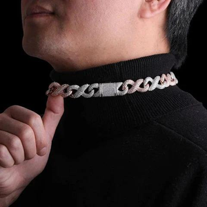 Luxury Two Tone Moissanite Cuban Link Chain <b>Necklace</b> Iced Out Hip Hop Jewelry Bold <b>Statement</b> <b>Necklace</b> Gift Shine - Product Image 4